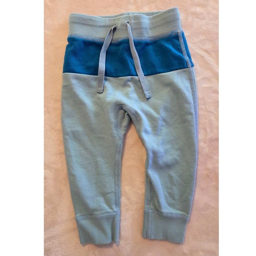 Hanna Andersson Baby‎ Organic Cotton Jogger Pants Blue Colorblock Size 18-24M